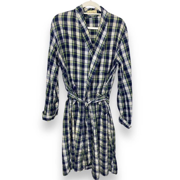 Men’s Vintage State O Main Plaid Robe 100% Cotton Large - Picture 1 of 7